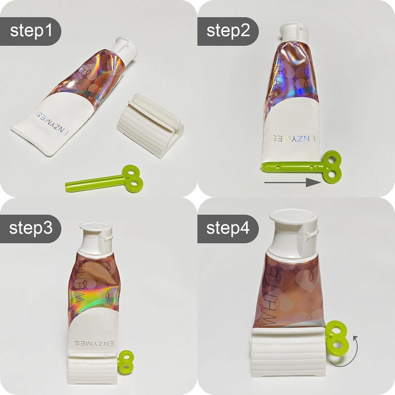 TFJAYTOO 6 Pack Toothpaste Squeezer, Toothpaste Squeezer Rollers，Toothpaste Tube Squeezers Clip Holder Stand Winder - Image 5